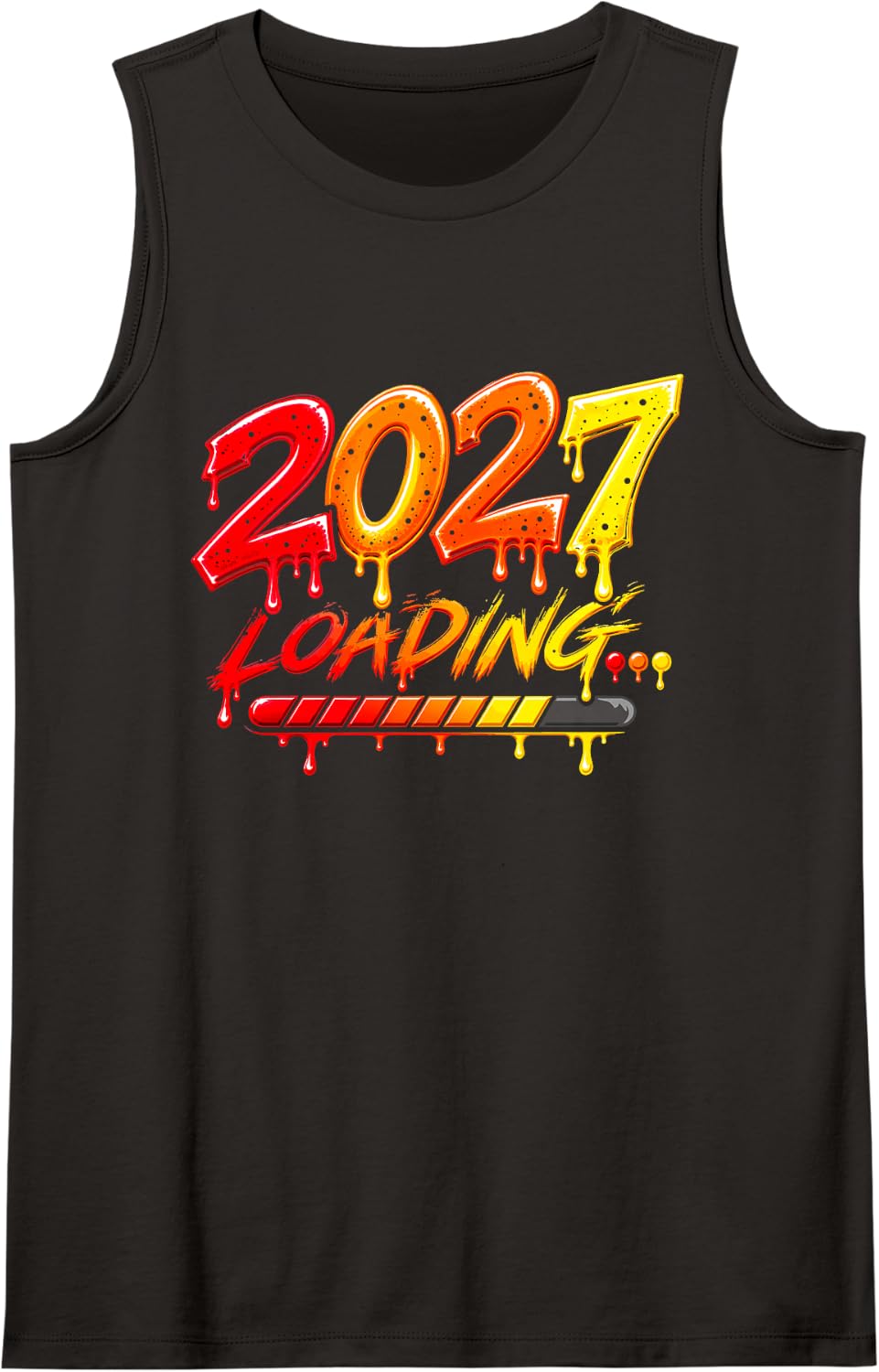 2027 Loading Colorful Graffiti New Year Design Tank Top - Black