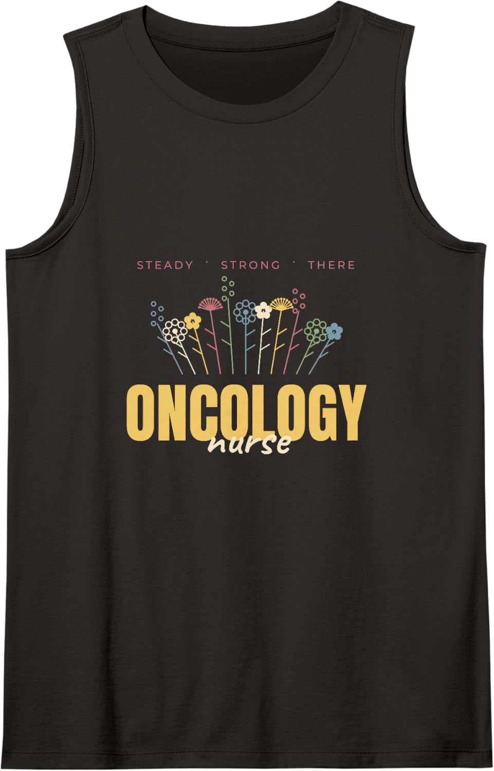 Oncology Nurse Wildflower Design Gift Tank Top - Black