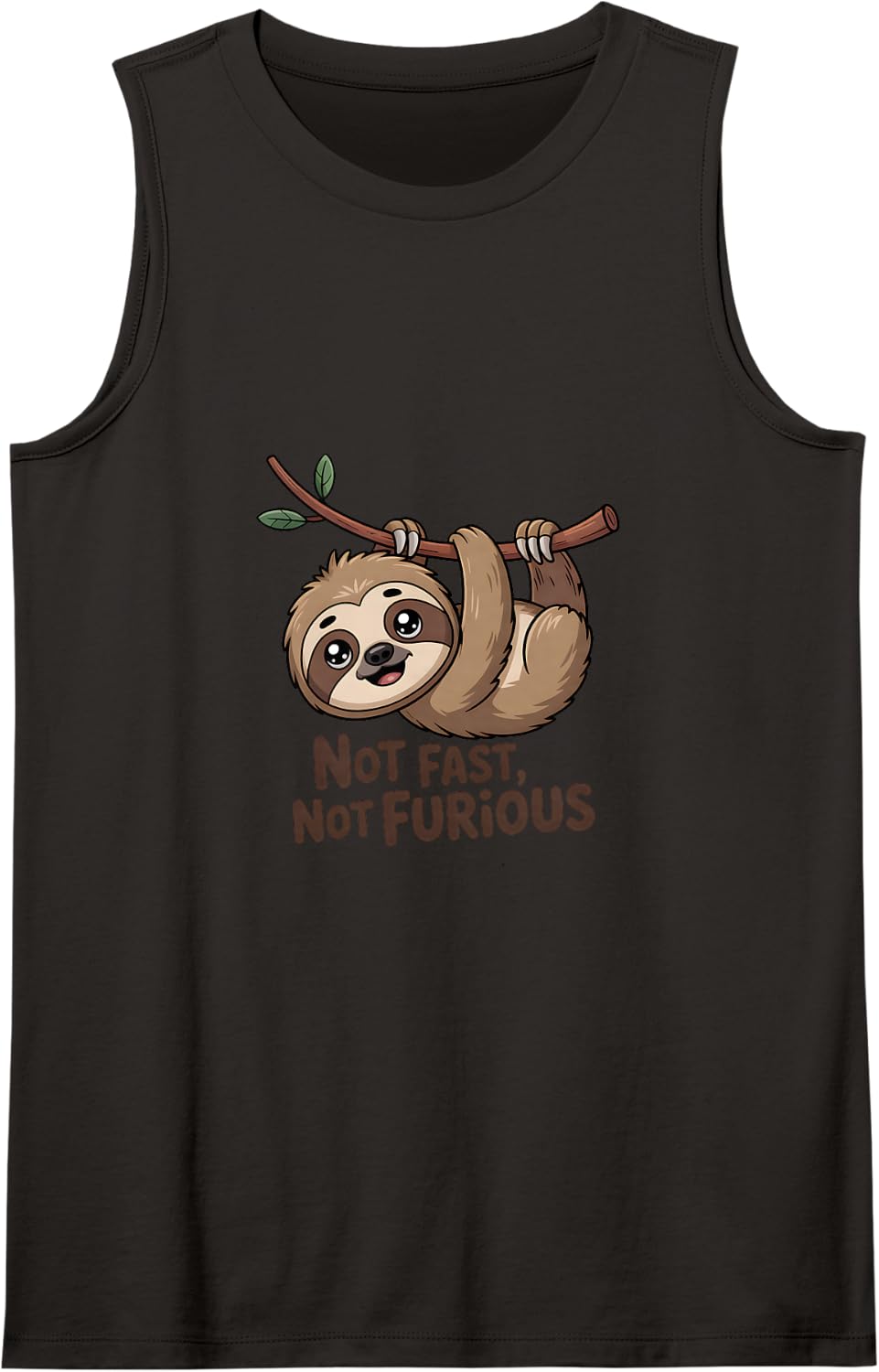 Not Fast Not Furious Sloth Nope Not Today Lazy Funny Gift Sleeveless Tank Top - Black