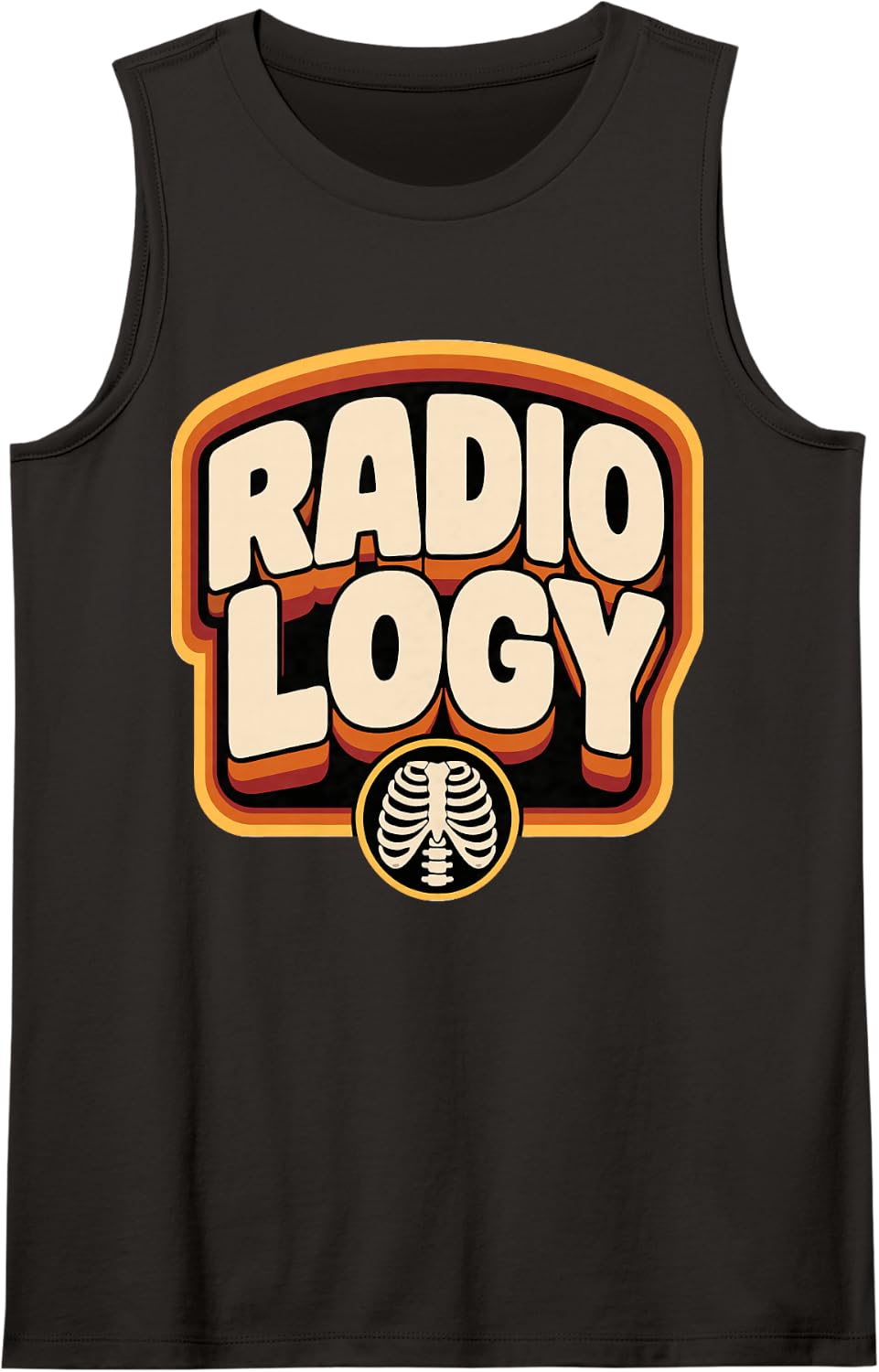 Retro Radiology Sleeveless Tank Top - Black