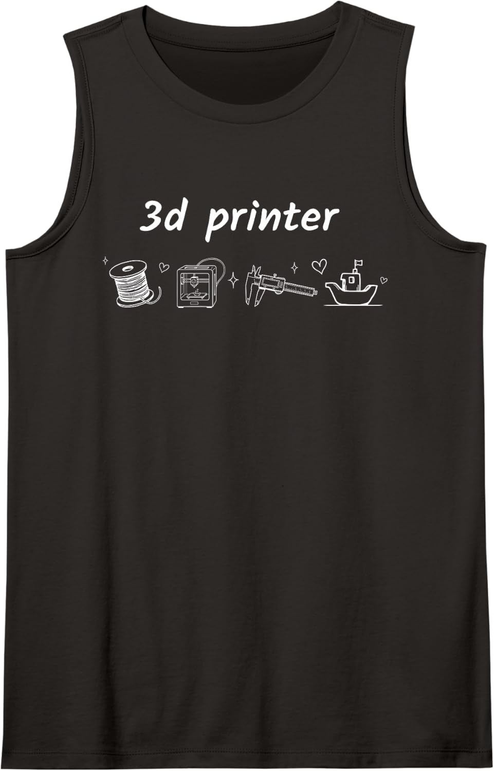 3D Printer Maker Hobbyist Additive Rapid FDM Resin Sleeveless Tank Top - Black