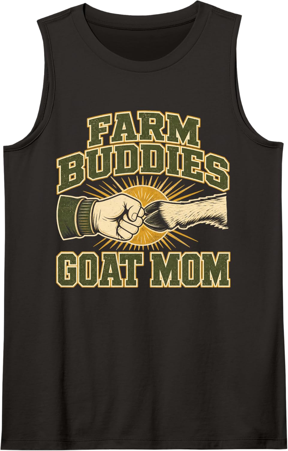 Farm Buddies Goat Mom Goats Sleeveless Tank Top - Black