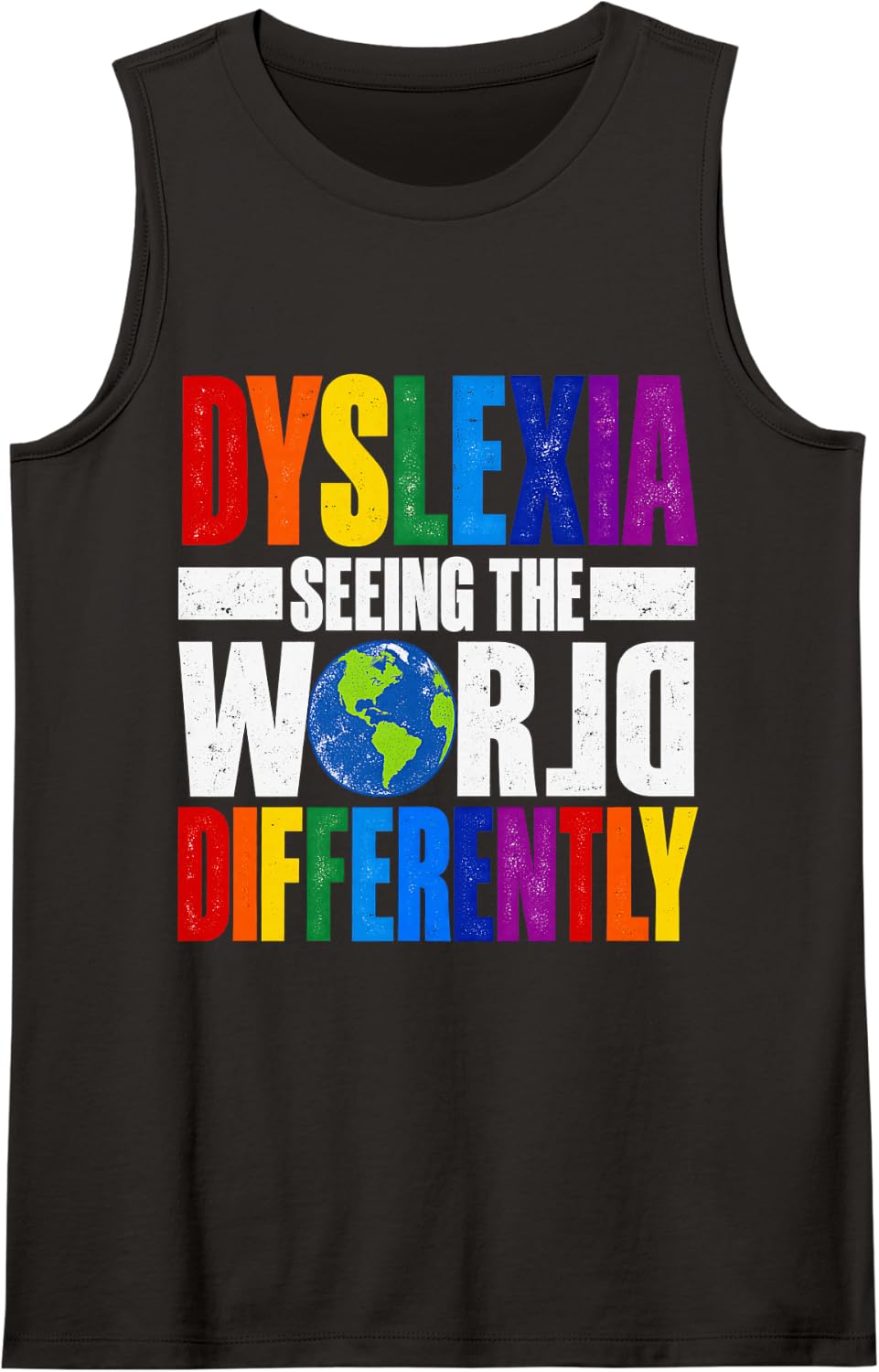 Dyslexic Therapy Funny Therapist Squad Dyslexia Awareness Sleeveless Tank Top - Black