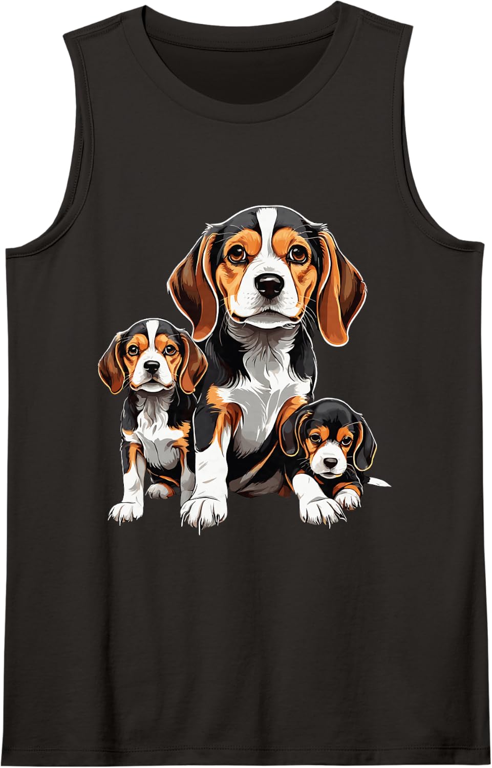 Beagle Sleeveless Tank Top - Black