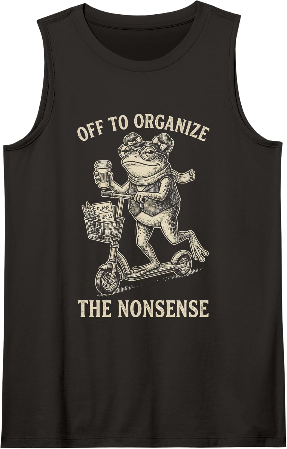 Off to Organize The Nonsense Chaos Coordinator Mother Sleeveless Tank Top - Black