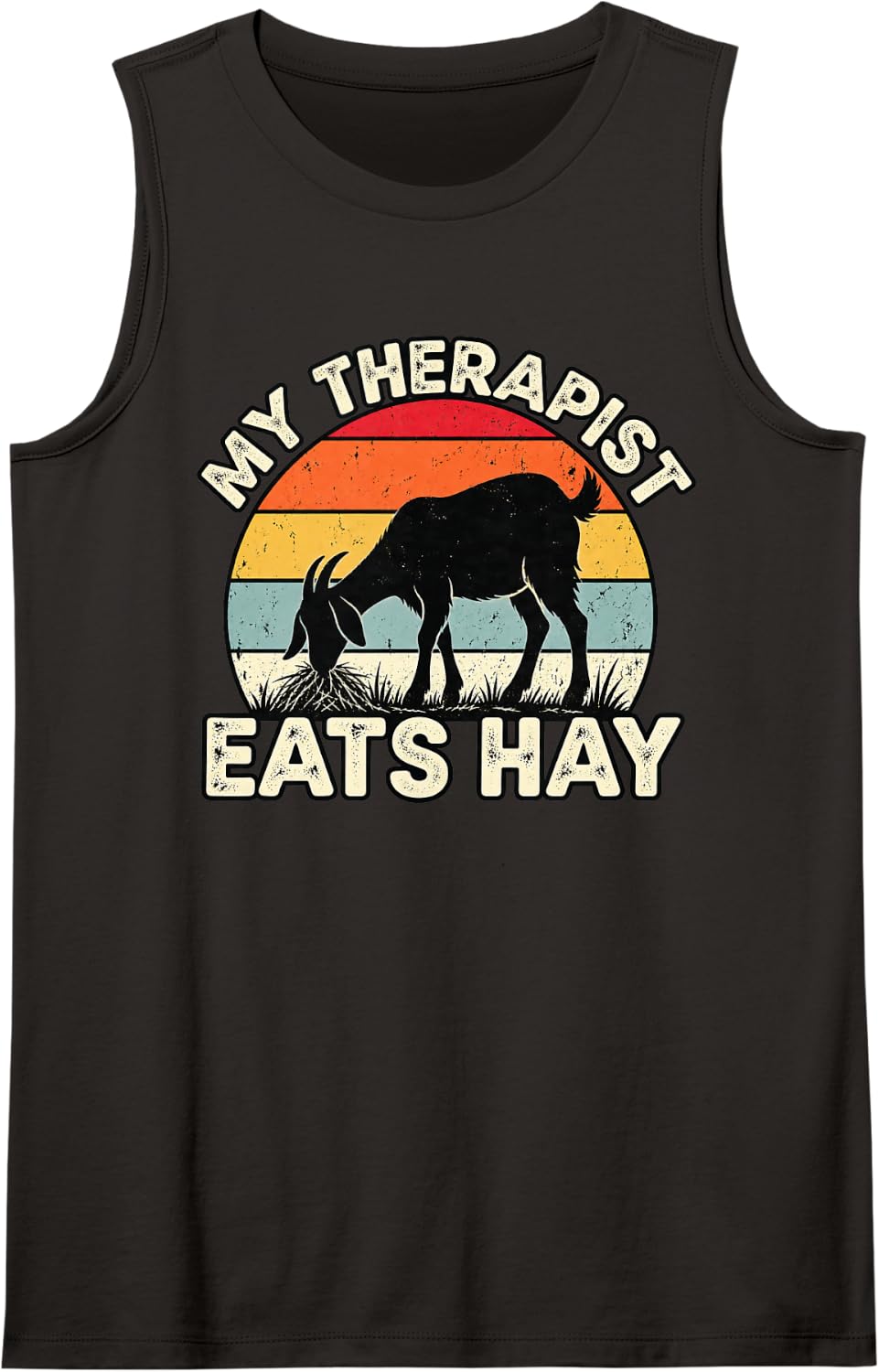 Funny My Goats eats hay Sleeveless Tank Top - Black