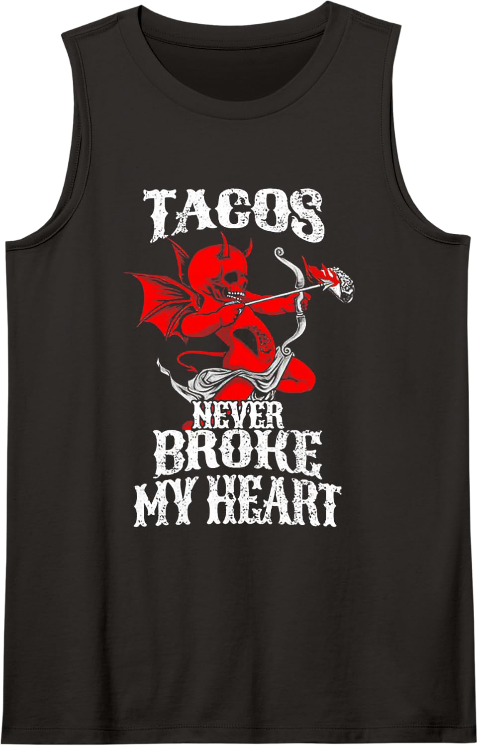 Tacos Never Broke My Heart Sleeveless Tank Top - Black