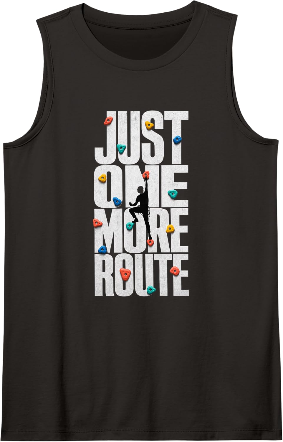 Rock Climbing Just One More Route Tank Top - Black