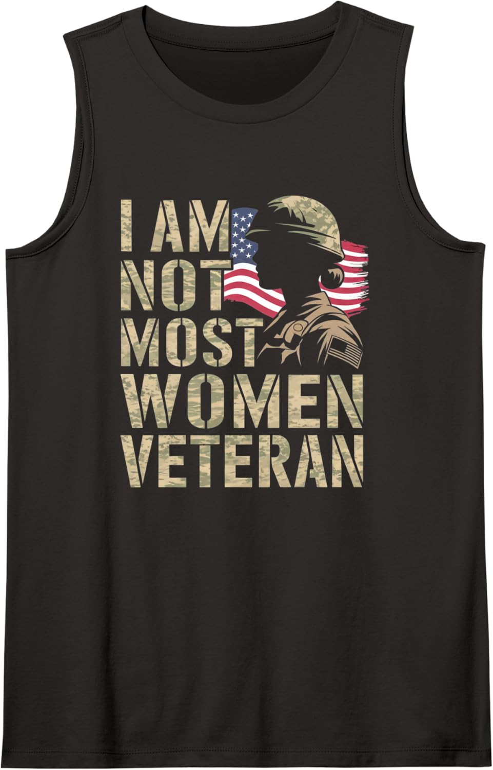 I Am Not Most Women Veteran Female Veteran Sleeveless Tank Top - Black