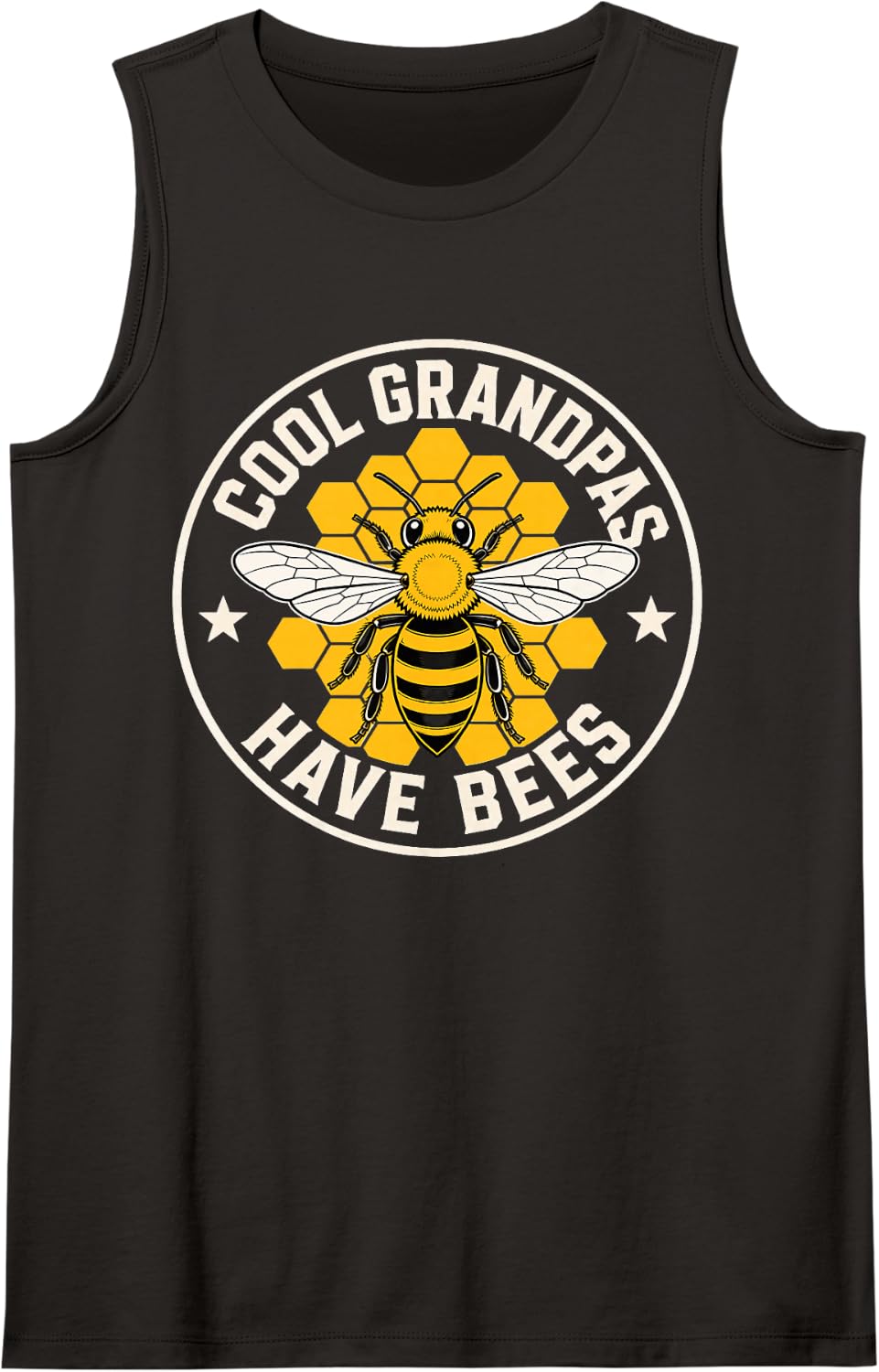 Grandpa Beekeeper Apiary Bee Papa Beekeeping Sleeveless Tank Top - Black