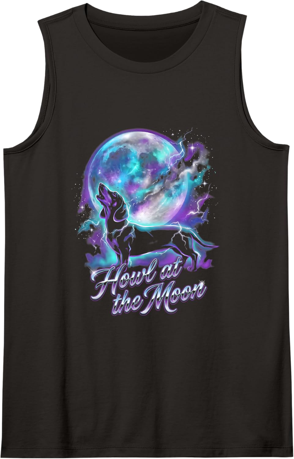 Dachshund Howl Moon Dog mom Lunar Night Sleeveless Tank Top - Black