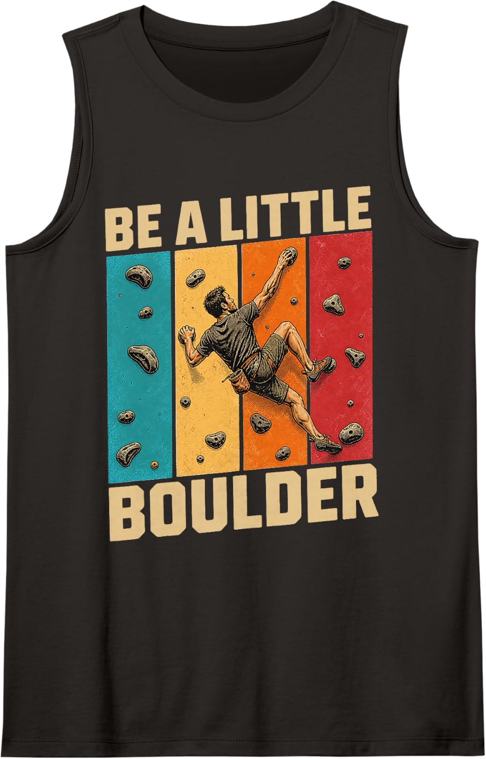 Vintage Climbing Gym Boulderer Sleeveless Tank Top - Black