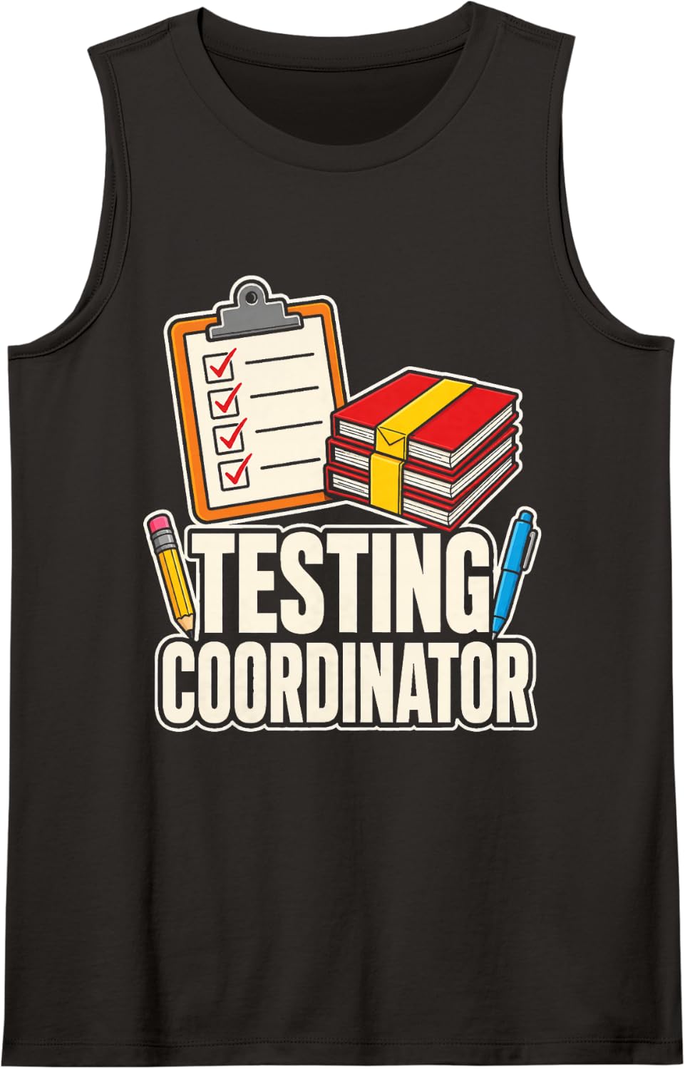 Testing Coordinator Elementary School Test Day Teacher Sleeveless Tank Top - Black