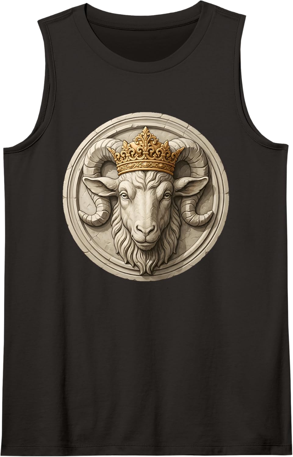 Crowned Goat King Funny Lover Animal Humor Ram Farmer Mom Tank Top - Black