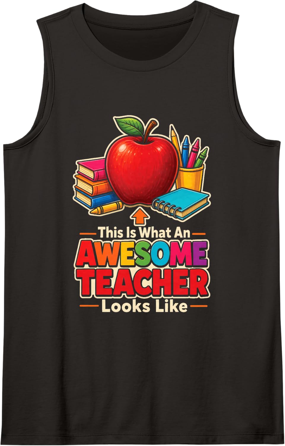 Elementary Teacher Gift This is What Awesome Looks Like Sleeveless Tank Top - Black