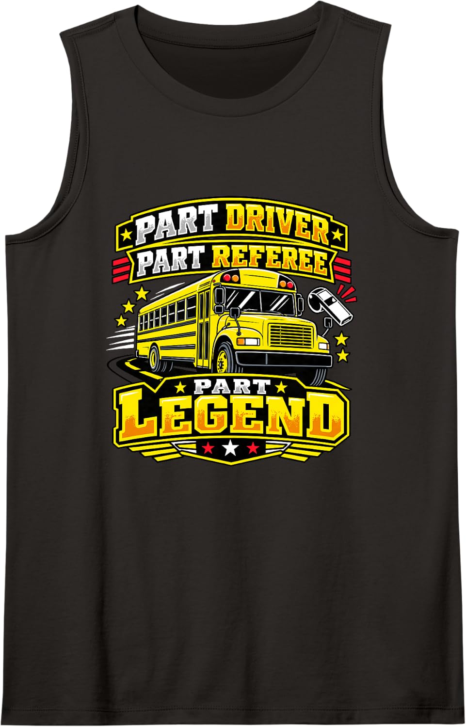 School Bus Driver Legend Sleeveless Tank Top - Black