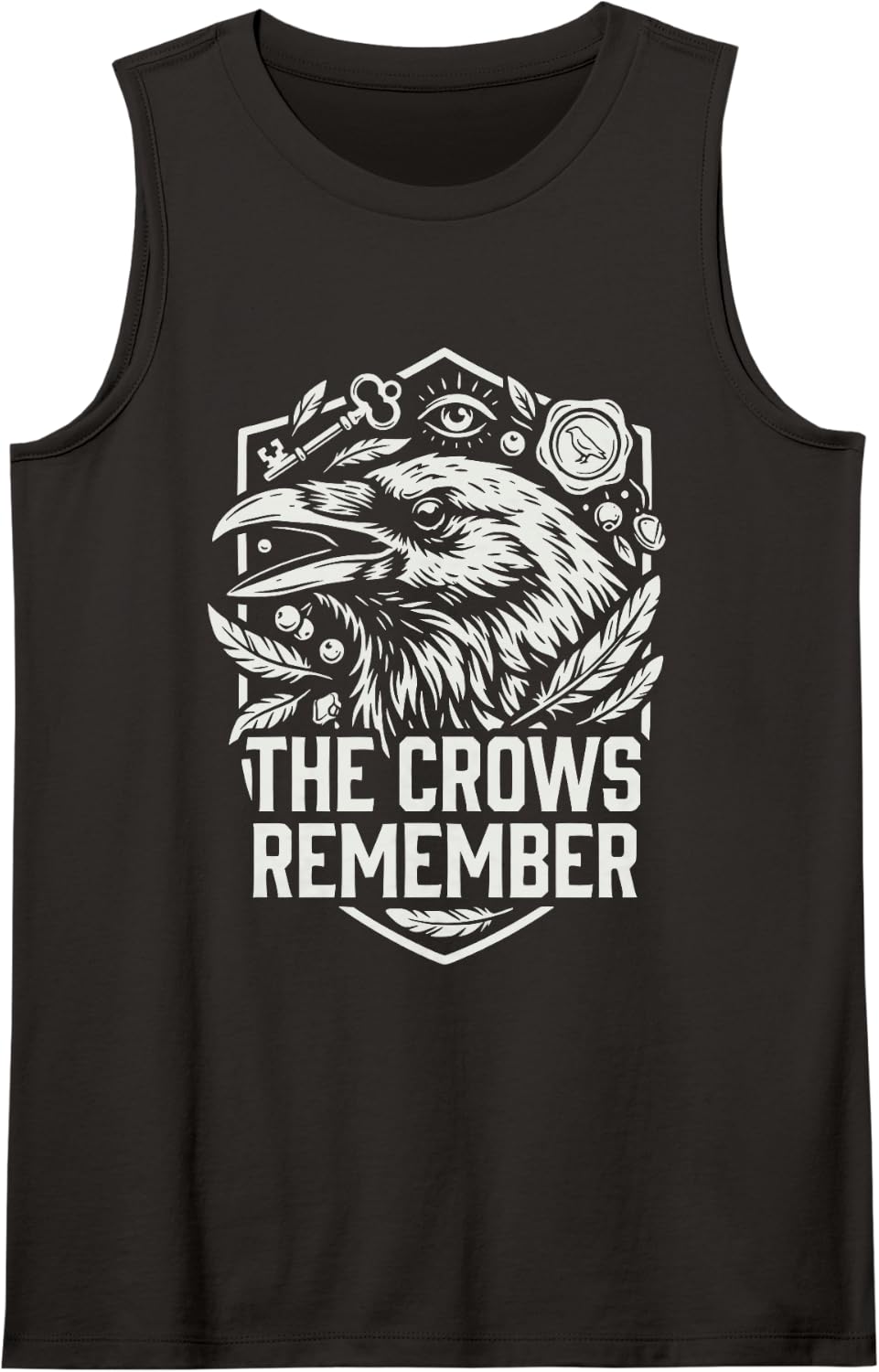 Corvid Raven Dark Bird Magpie Jay Black Crow Sleeveless Tank Top - Black
