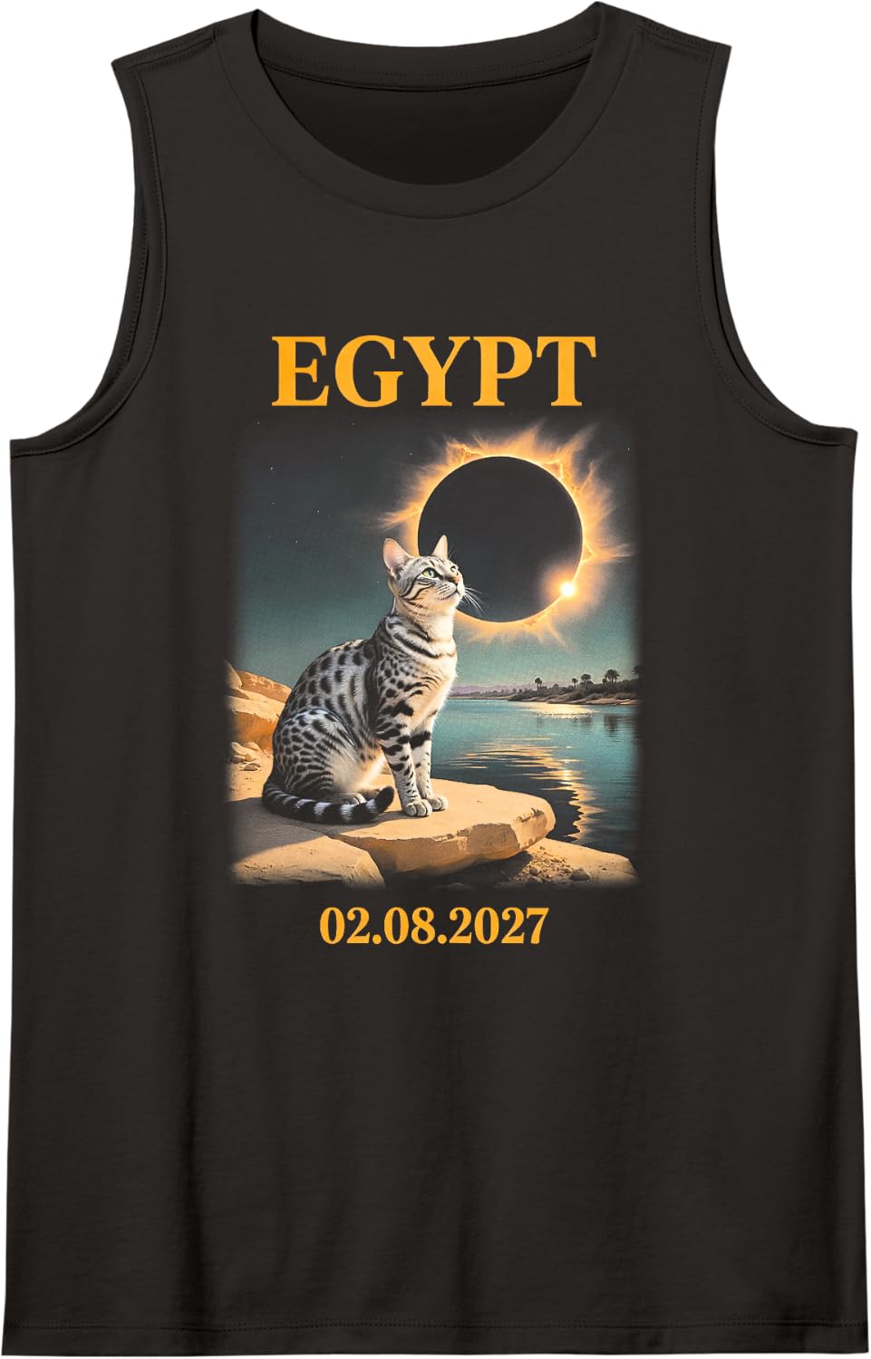 Cat Nile Totality Scene Sleeveless Tank Top - Black