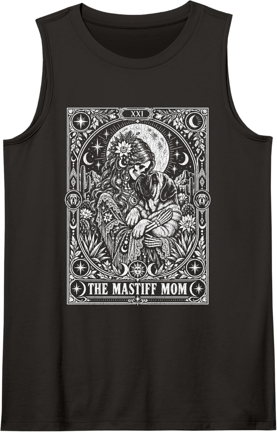 Mastiff Mom Tarot Sleeveless Tank Top - Black