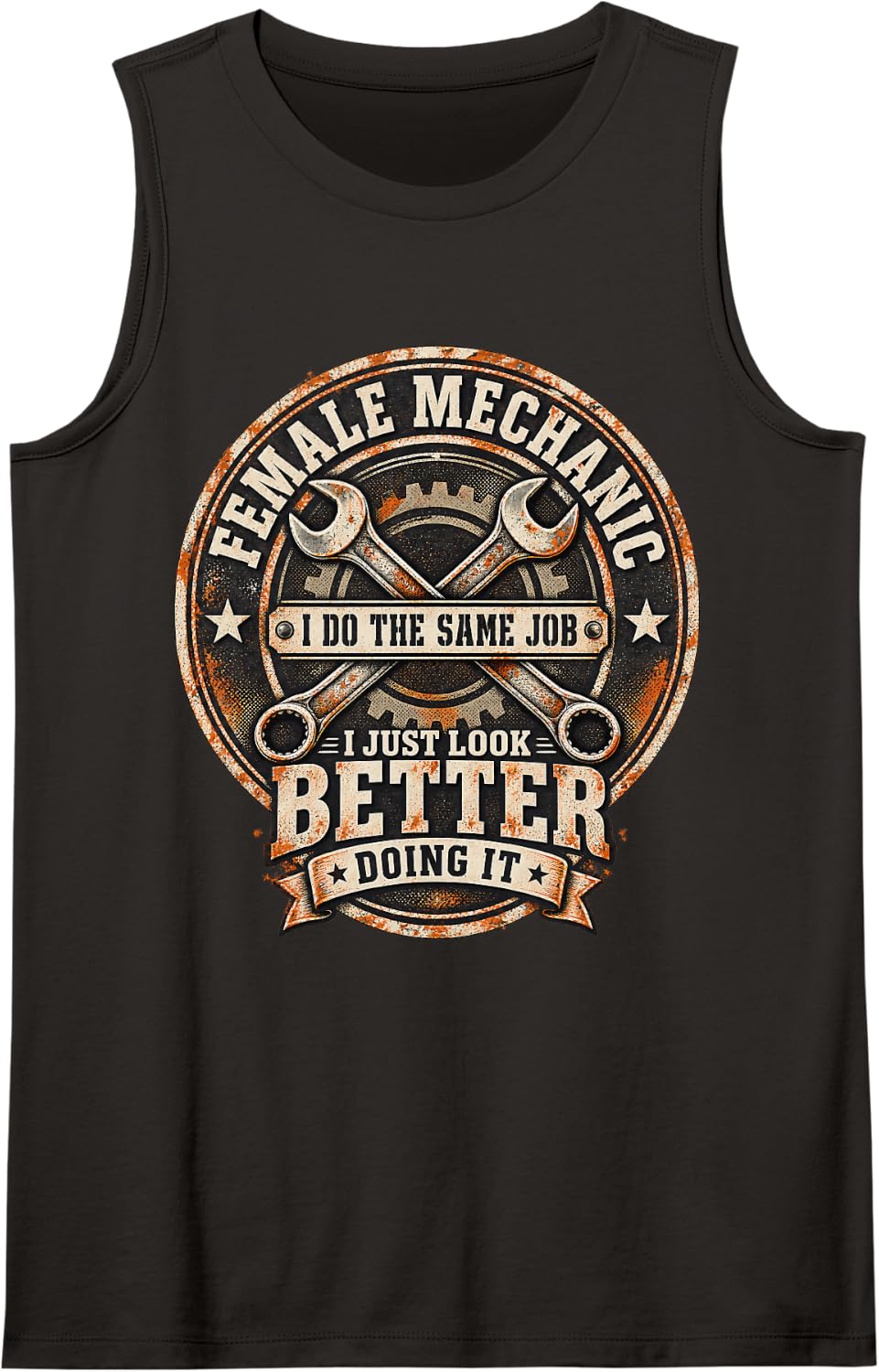 Female Mechanic Girl Funny Mechanic Women Mechanics Girl Sleeveless Tank Top - Black