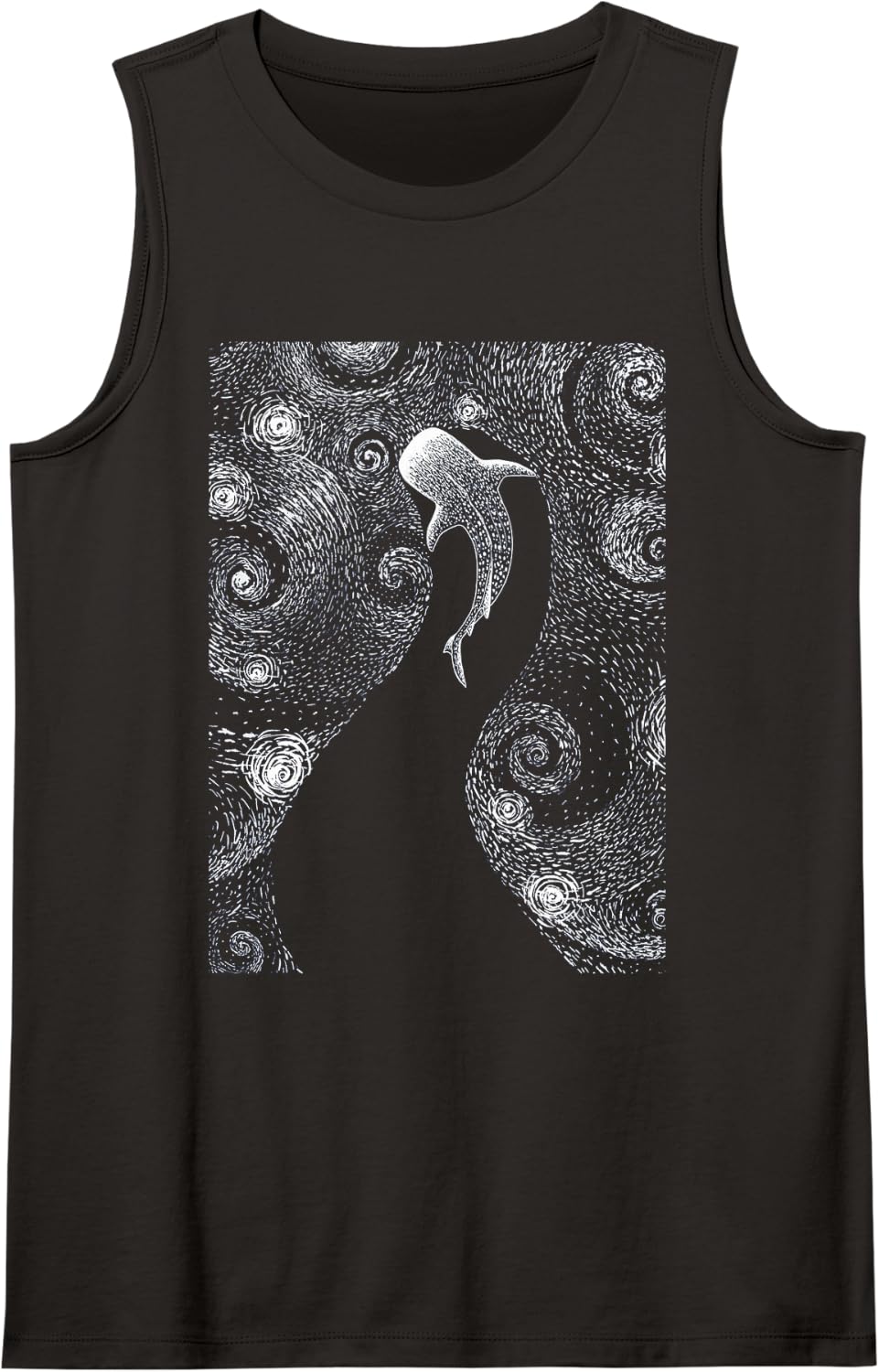 Diving with Whale Sharks Whale Shark Sleeveless Tank Top - Black