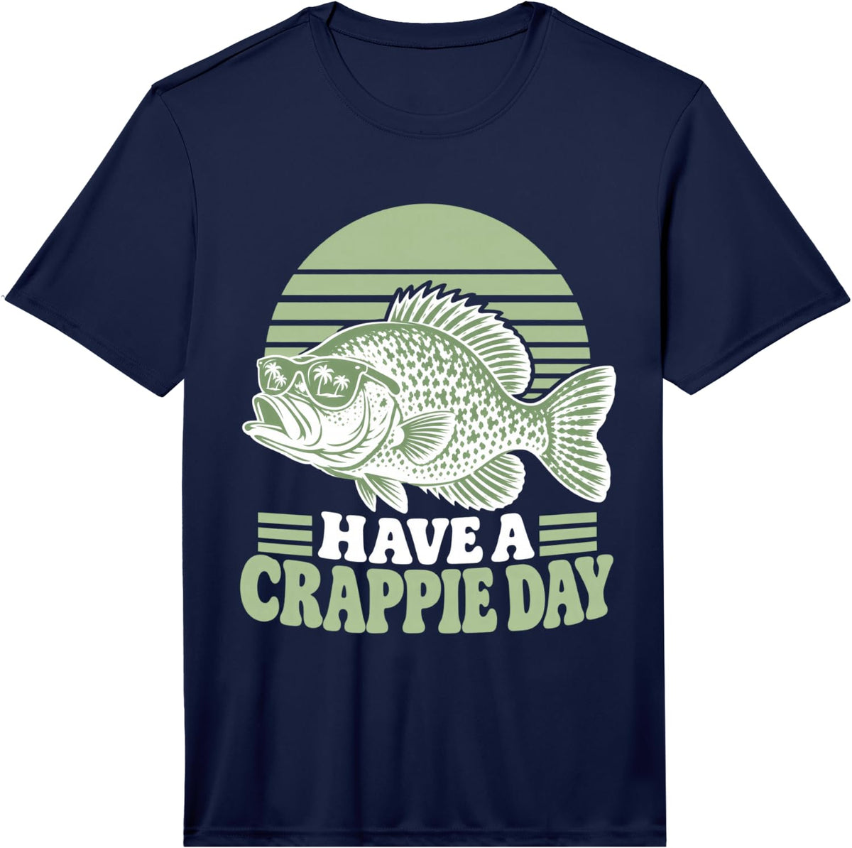 Have A Crappie Day Vintage Fish Performance T-Shirt - Navy Blue