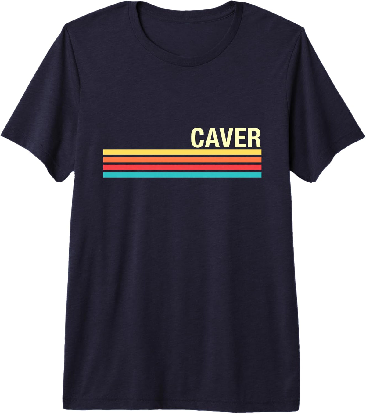 Caver Retro Style Premium Tri-Blend T-Shirt - Navy Blue