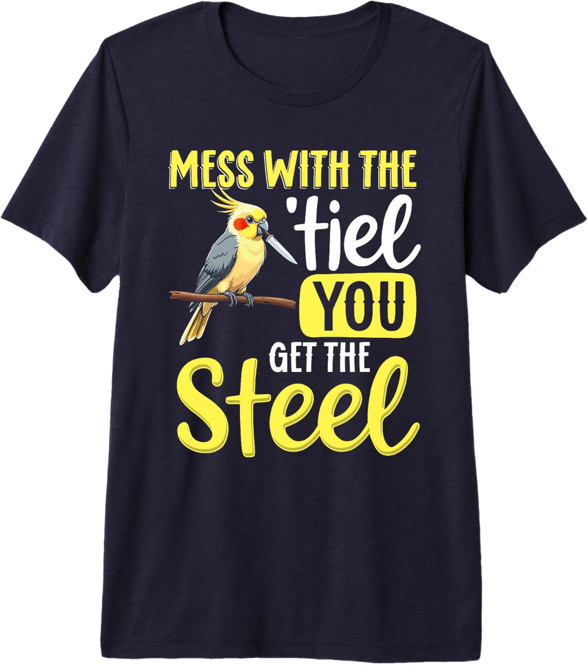 Cockatiel Bird Lover Funny Cockatiel Premium Tri-blend T-Shirt - Navy Blue