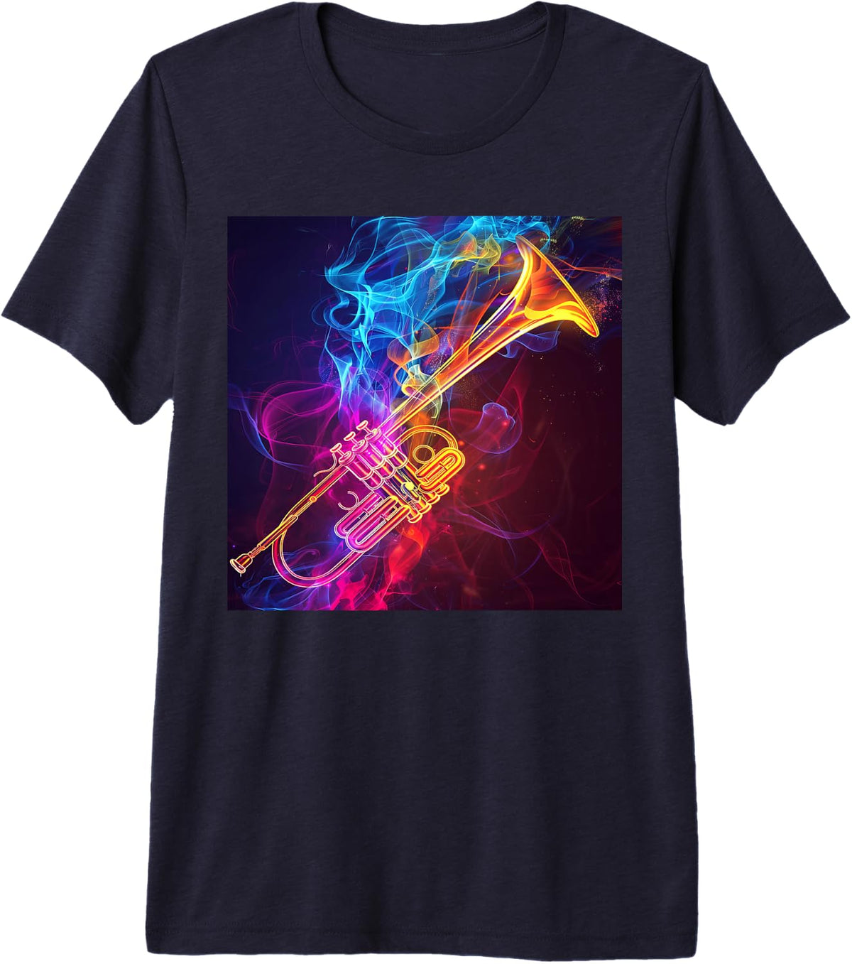 Trumpet Colorful Premium Tri-blend T-Shirt - Navy Blue