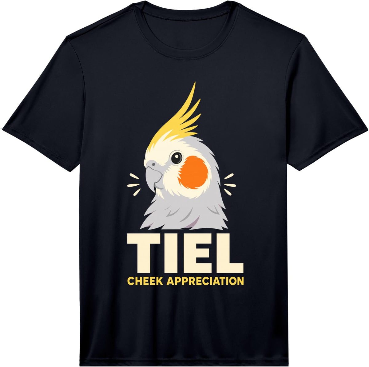 Men's Tiel Cheek Appreciation Cockatiel Bird Performance T-Shirt - Black