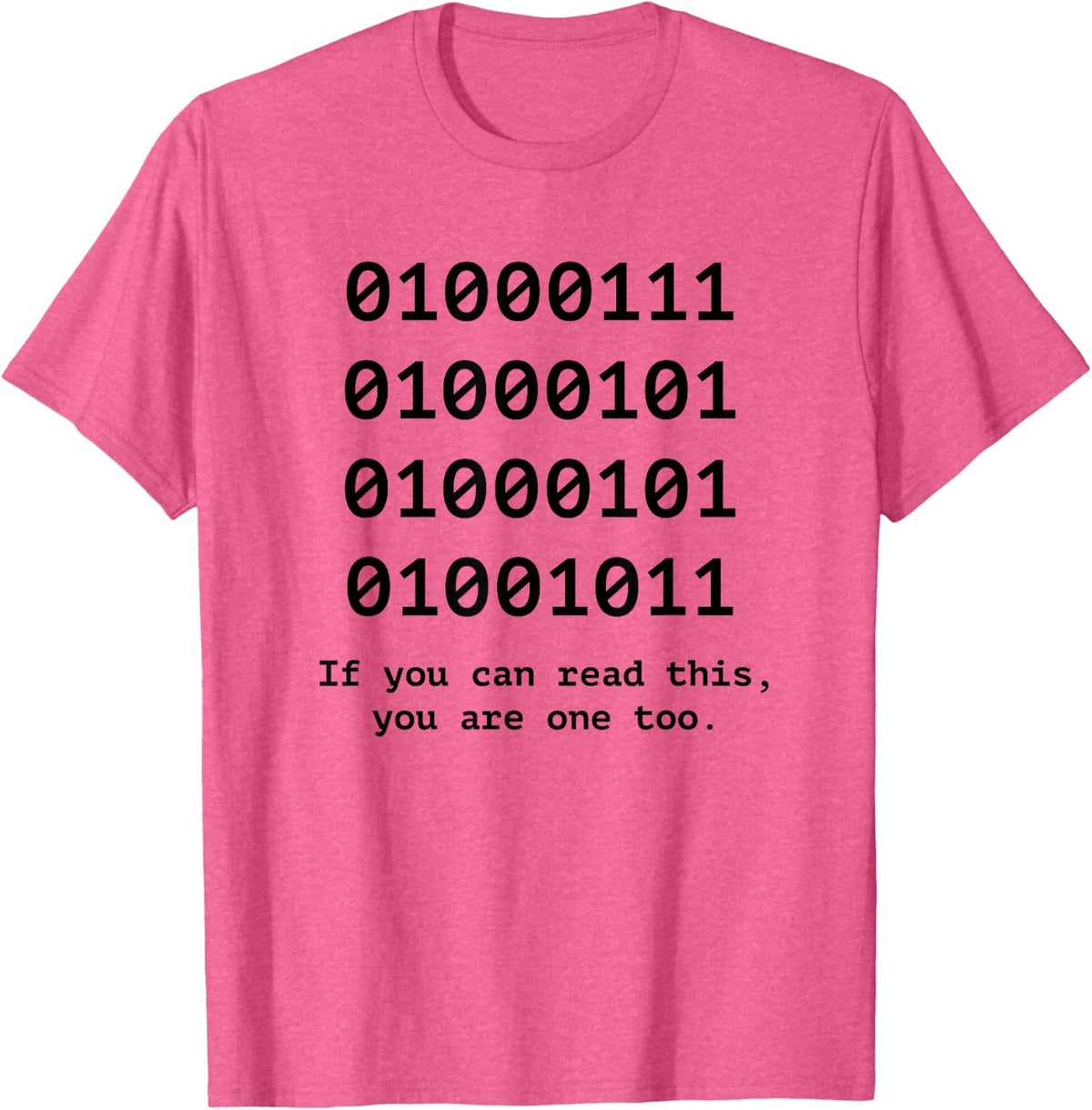 Geek Binary Code Funny Computer Developer Software Engineer T-Shirt - Pink Heather