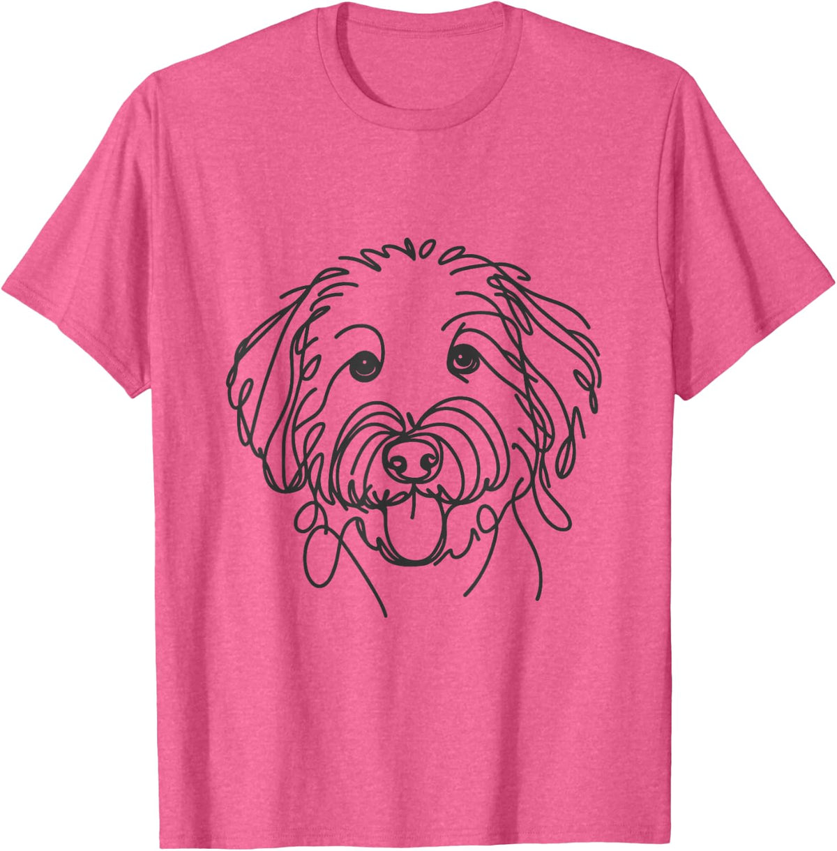 Line Art Dad Mom Dog - Aussiedoodle T-Shirt - Pink Heather