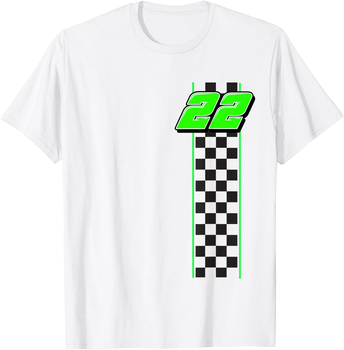 Racing Number 22 Race Car Racing Race Track T-Shirt - White