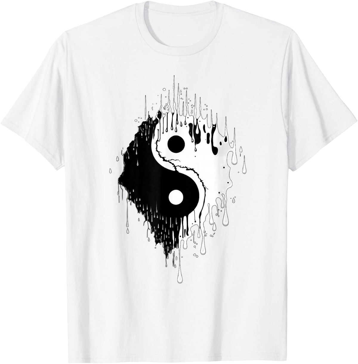 Dripping Yin Yang White T-Shirt - White