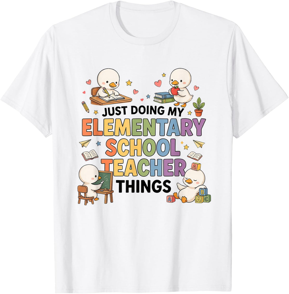 Elementary School Teacher Grade Educator Teaching Education T-Shirt - White