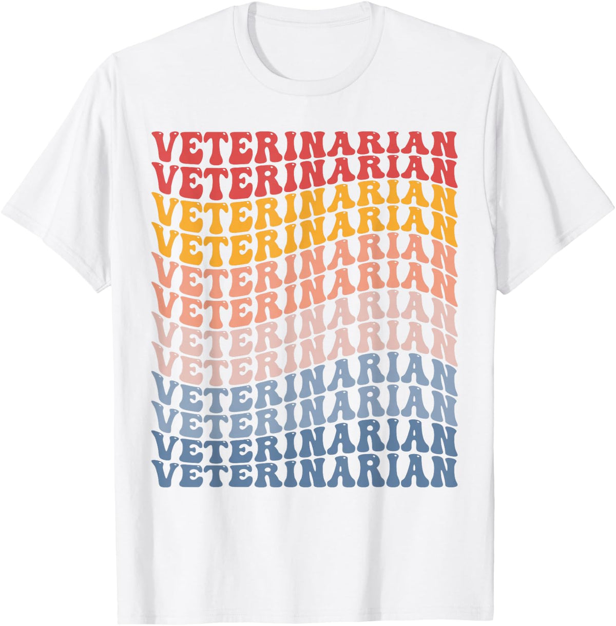 Veterinarian Groovy Retro T-Shirt - White