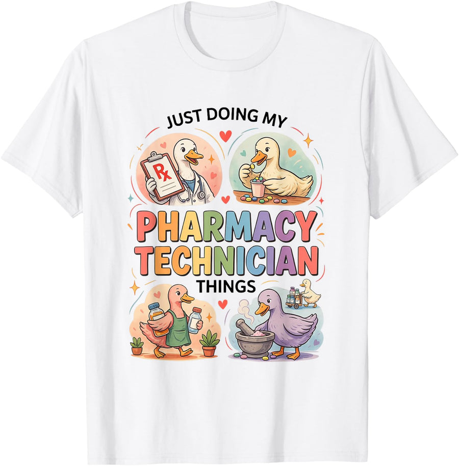 Pharmacy Technician Certified Cptc Pharmacy Techs T-Shirt - White