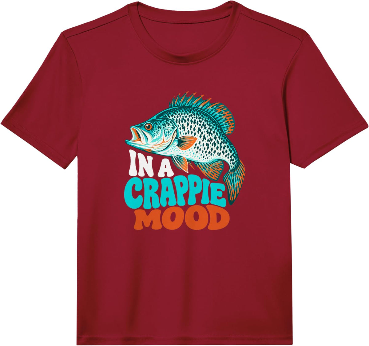 in A Crappie Mood Fish Illustration Performance T-Shirt - Red