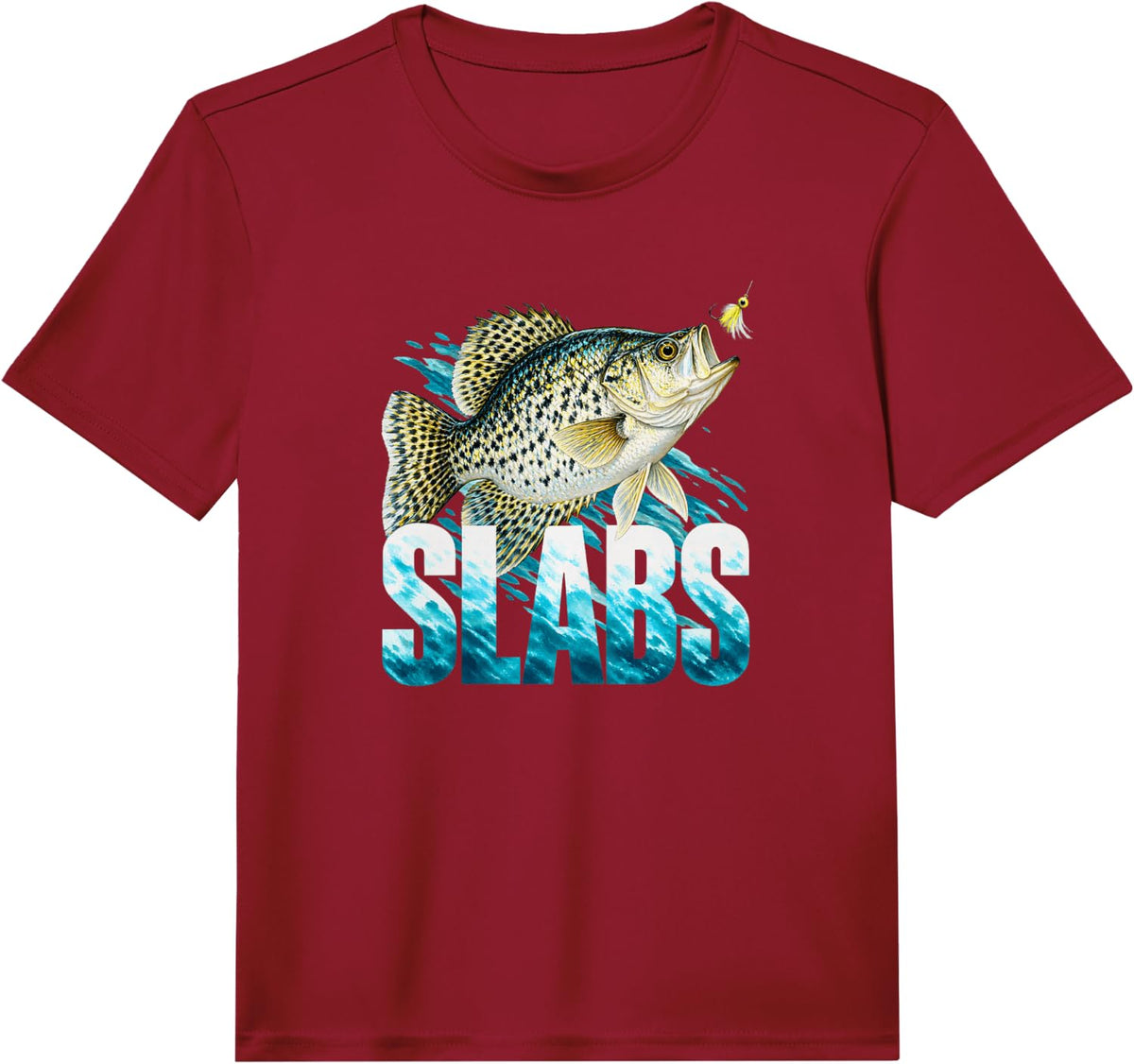 Slabs Crappie Fish and Lure Performance T-Shirt - Red