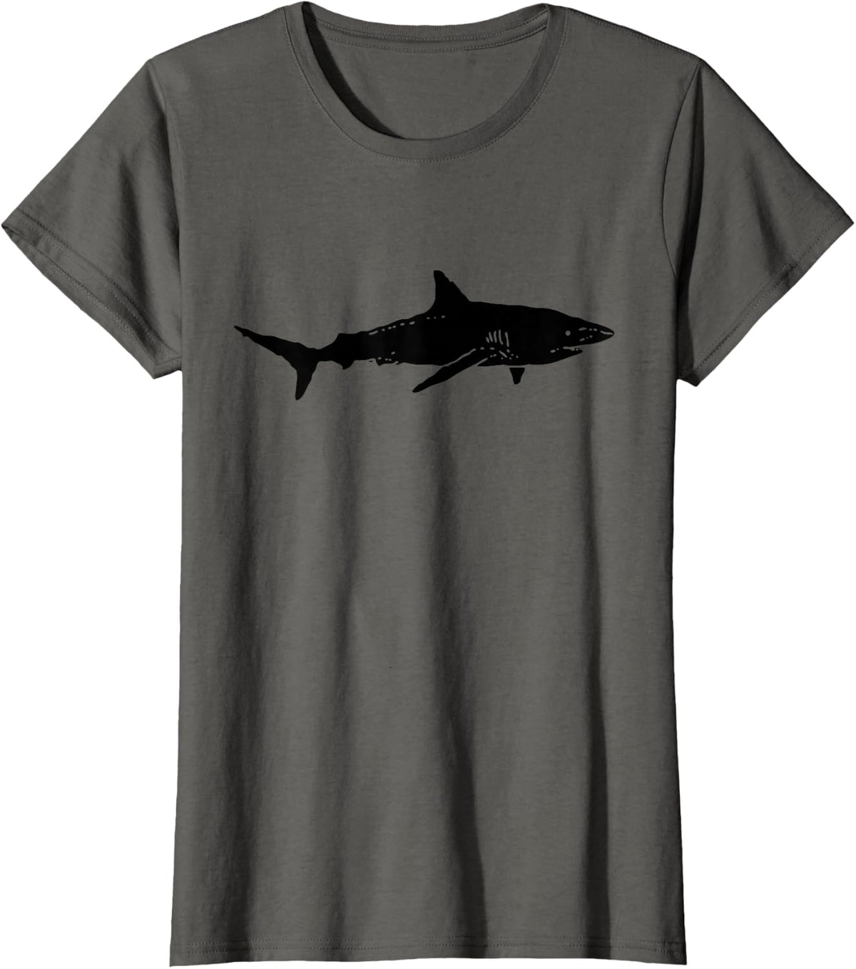Black Shark | Cool Black Shark Silhouette | Ocean Shark Gift T-Shirt - Asphalt Grey