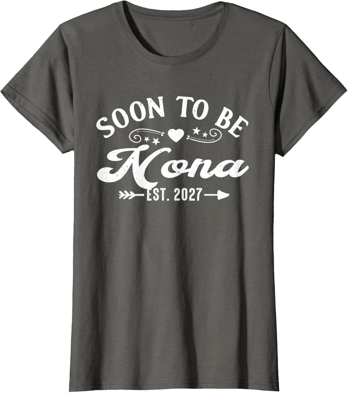 Soon to Be Nona Est 2027 Family Matching T-Shirt - Asphalt Grey