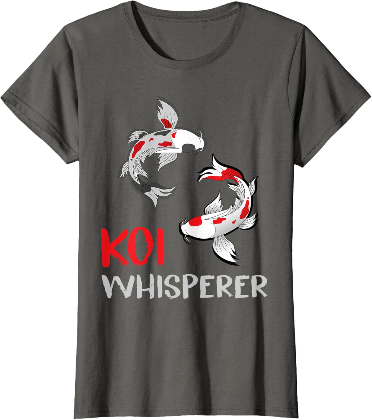 Koi Whisperer Fish Humor Koi Farmer T-Shirt - Asphalt Grey