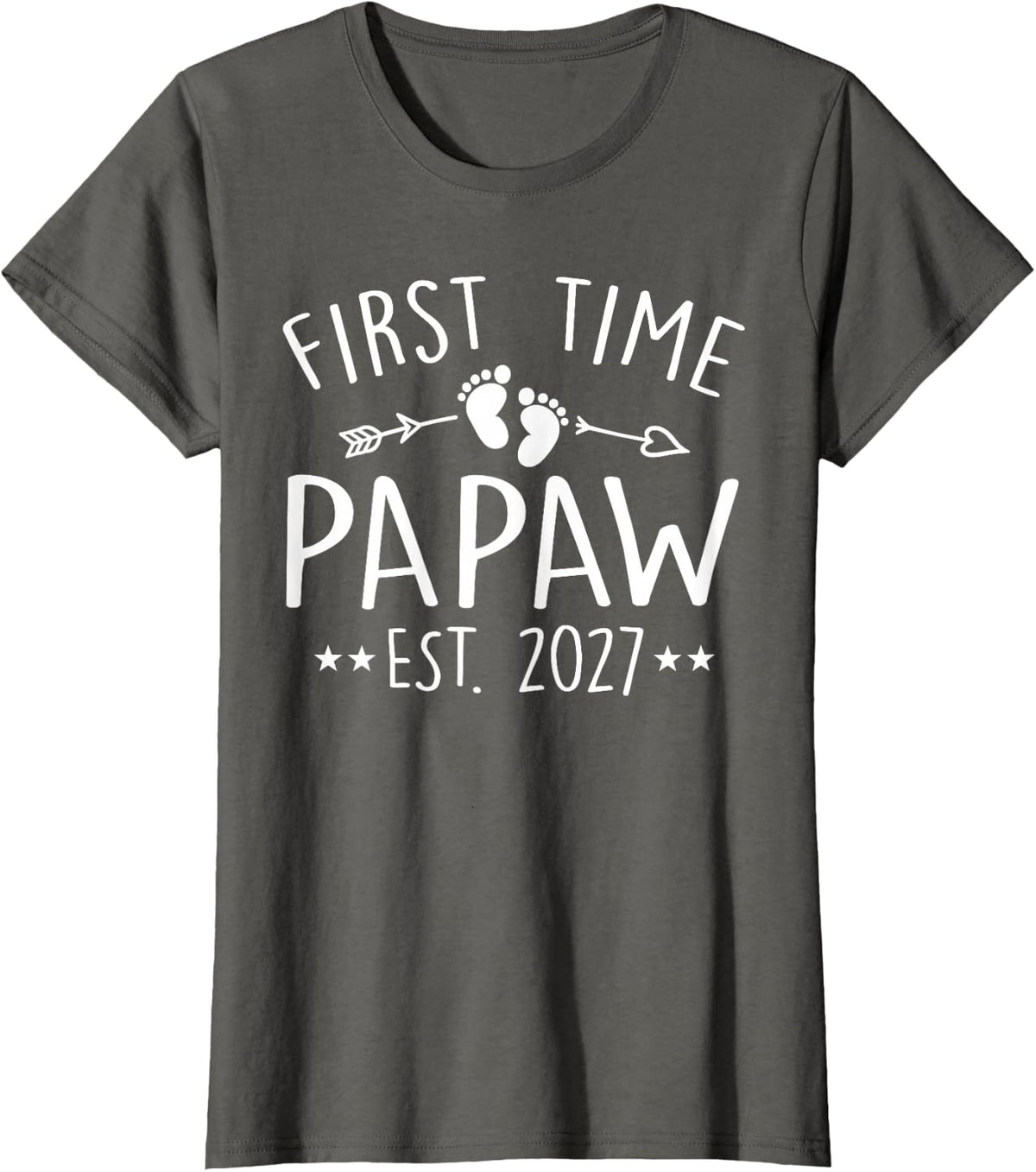 First Time Papaw Est 2027 Papaw to Be T-Shirt - Asphalt Grey