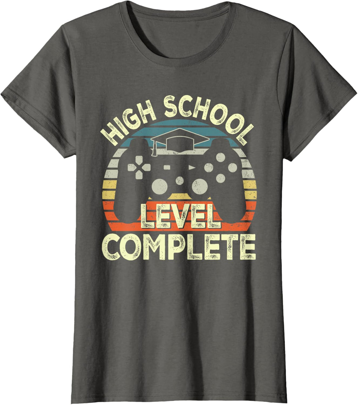 High School Level Unlocked Video Game Back to School Boys T-Shirt - Asphalt Grey