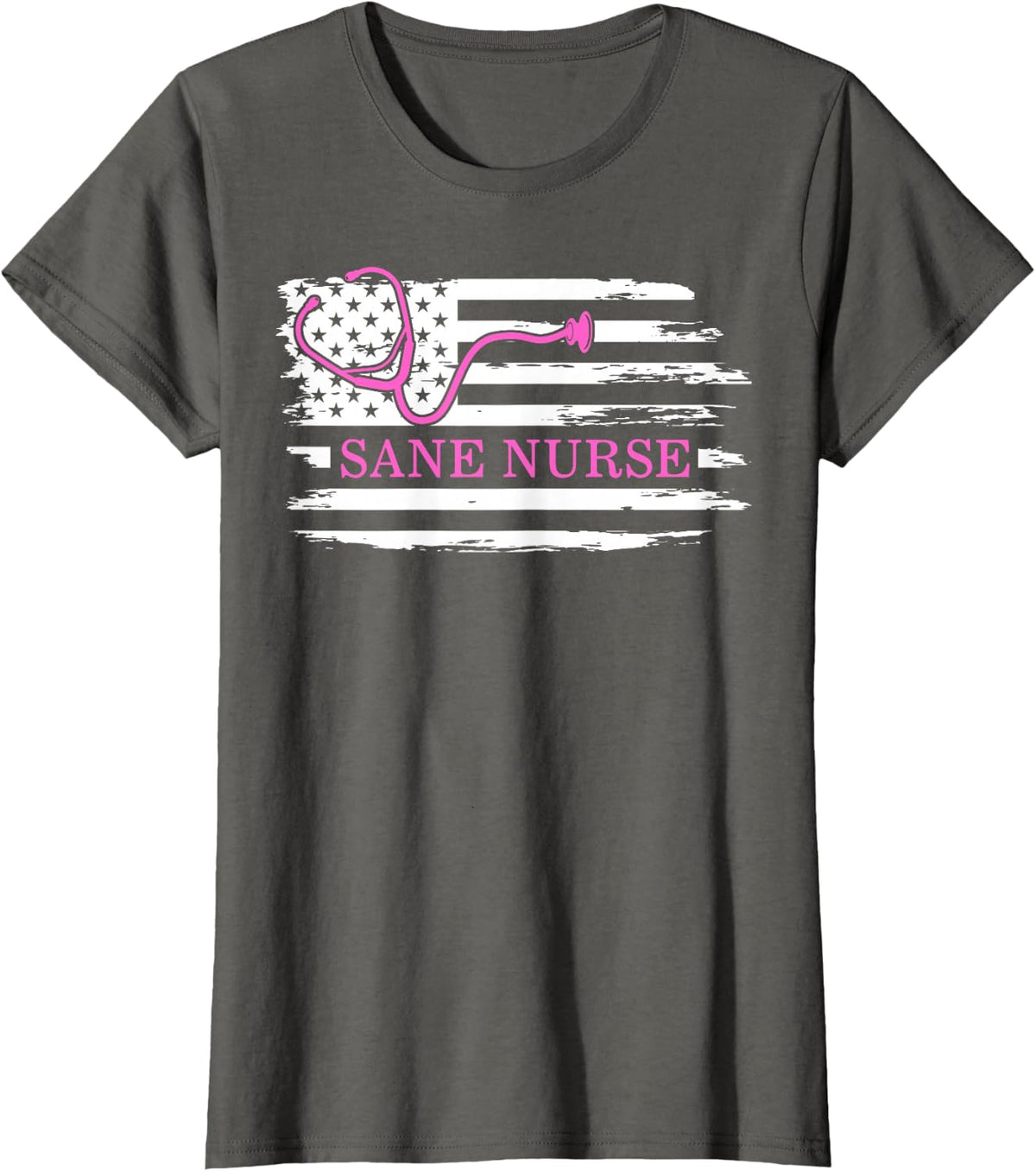 Sane Nurse Tea, Registered Nurse Forensic Nurse Gift Ideas T-Shirt - Asphalt Grey