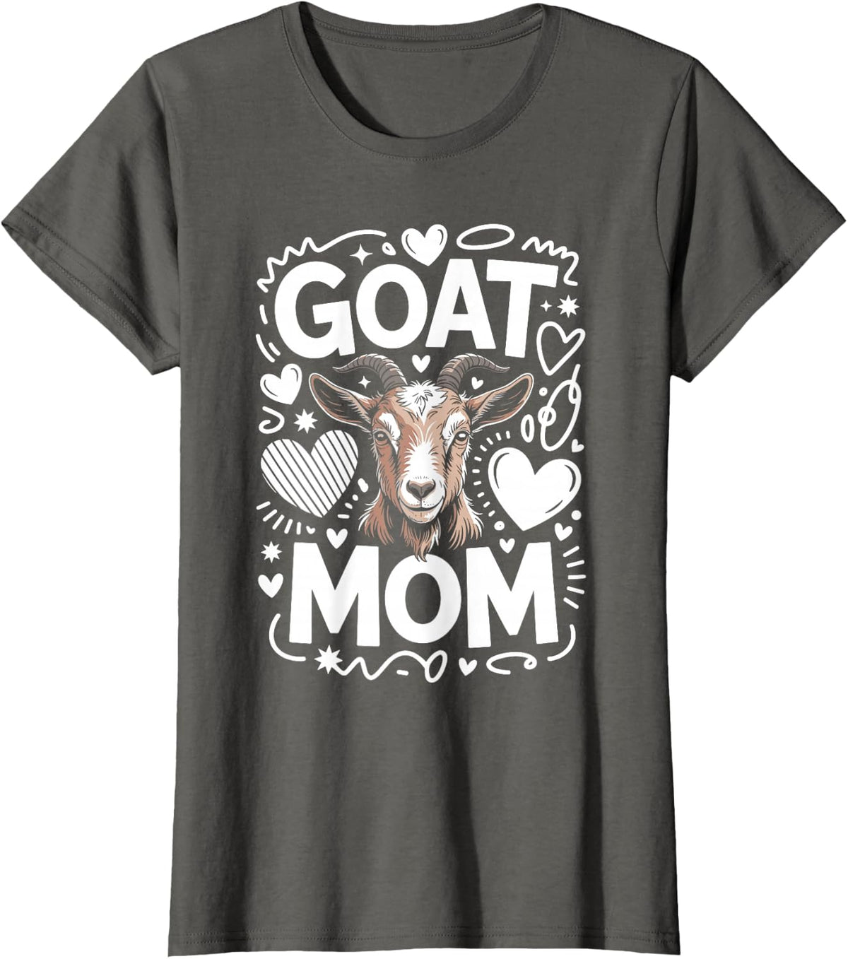 Goat Mom Goats T-Shirt - Asphalt Grey
