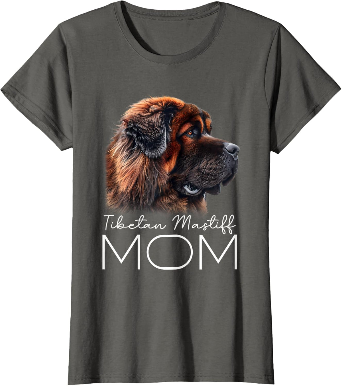 Tibetan Mastiff Mom T-Shirt - Asphalt Grey
