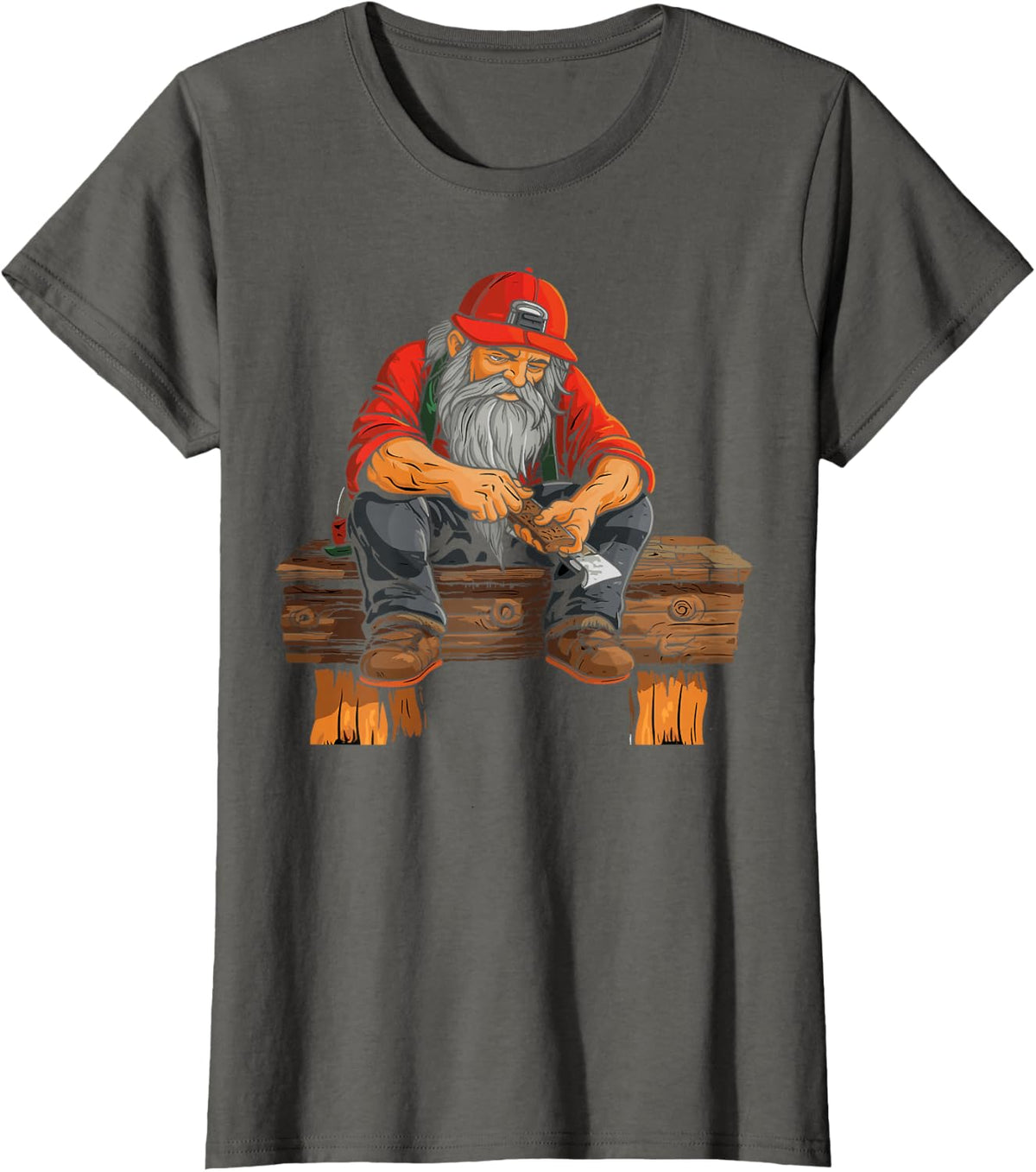 Whittling Wood Carving Woodworker Woodcarving Whittler T-Shirt - Asphalt Grey