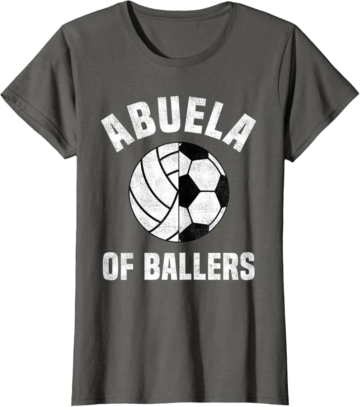 Abuela of Ballers Volleyball Soccer Lover Family Kids T-Shirt - Asphalt Grey