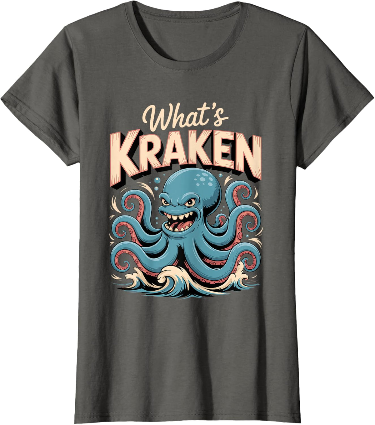 What's Kraken Octopus Cephalopod Marine T-Shirt - Asphalt Grey